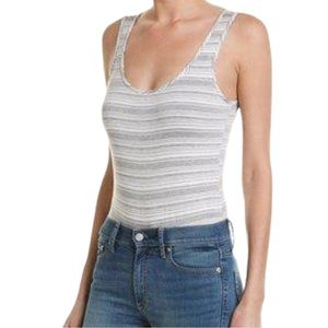 Michael Stars Kali Knit Striped Sleeveless Bodysuit Size XS